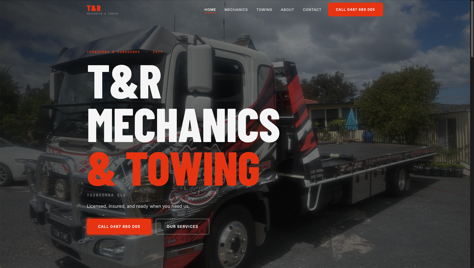 T&R Mechanics & Towing website
